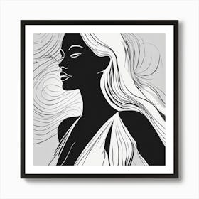 Black And White Portrait Of A Woman Art Print