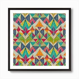 Firefly Beautiful Modern Abstract Detailed Native American Tribal Pattern And Symbols With Uniformed (10) Art Print