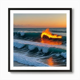 Fire In The Ocean 10 Art Print