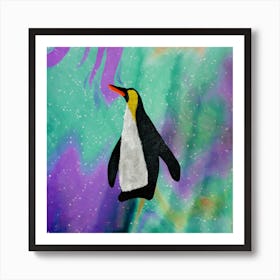 Penguin in Winter Wonderland Art Print