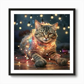 Christmas Cat 7 Art Print