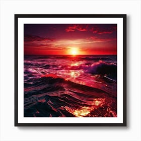 Sunset Over The Ocean 46 Art Print