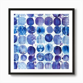 Blue Circles 34 Art Print