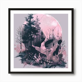 Skull In The Forest 5 Art Print