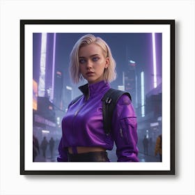 Cyberpunk Girl Art Print