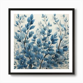 Blue Branches Art Print Art Print