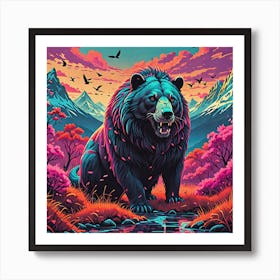 Bear In The Mountains Art Print