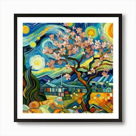 Abstract modernist Almond tree 2 Art Print