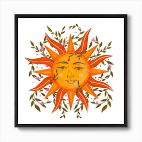 Celestial Sun Glory Square Art Print