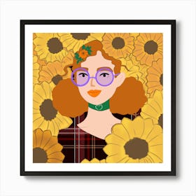 Sunflower Girl Art Print