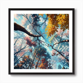 Autumn Trees In The Forest Art Print