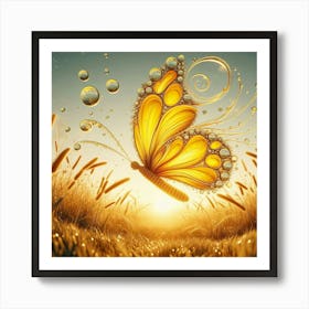 Yellow Butterfly Art 2 Art Print