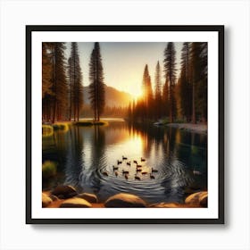 Sunrise In Yosemite Art Print