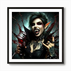 Playful Vampire Girl Art Print