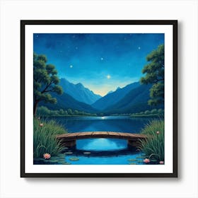 Bridge Over The Lake Art Print