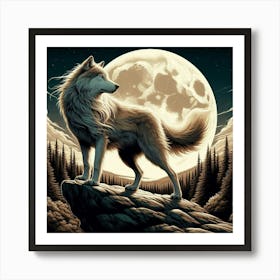 Wolf in wild 2 Art Print