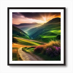 Sunset In The Valley 5 Art Print