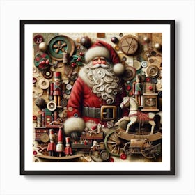 Santa Claus and Christmas Art Print