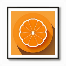 Orange Slice With Shadow Art Print