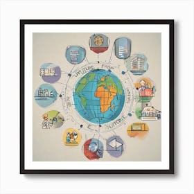 Illustration Of The World Art Print