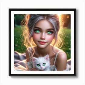 Girl With Green Eyes 3 Art Print