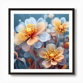 Abstract Flowers Art Print