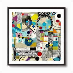 Abstract,boho, acid wash, Kandinsky style Art Print