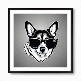 Corgi In Sunglasses 53 Art Print