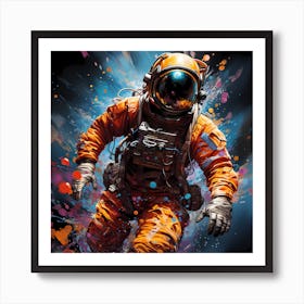 Astronaut In Space Art Print