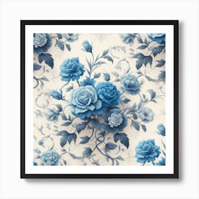 Blue carnations 3 Art Print