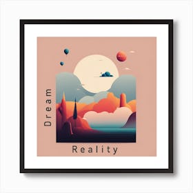 Surreal Landscape Poster Dream and Reality  Art Print