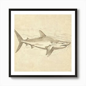 Carpet Shark Vintage Illustration 3 Art Print