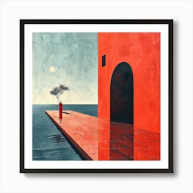 'The Red House' - abstract art, abstract painting  city wall art, colorful wall art, home decor, minimal art, modern wall art, wall art, wall decoration, wall print colourful wall art, decor wall art, digital art, digital art download, interior wall art, downloadable art, eclectic wall, fantasy wall art, home decoration, home decor wall, printable art, printable wall art, wall art prints, artistic expression, contemporary, modern art print, Art Print