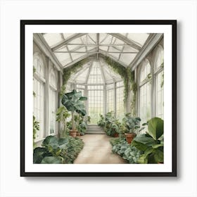 A Solitary Walk At Kew Gardens Plant House Interior Art Art Print