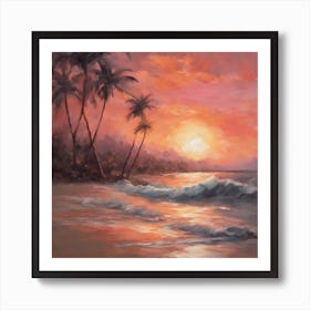 Sunset At The Beach Art Print