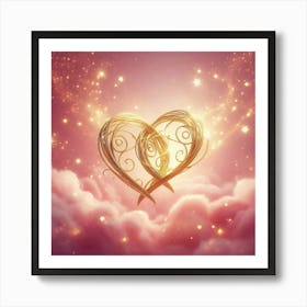 Heart Shape In The Clouds Art Print