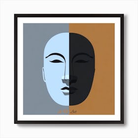 Minimalist Color Illustration Double Face Art Print