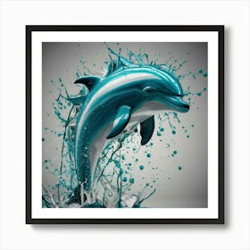 Dolphin Splashing Water 4 Art Print