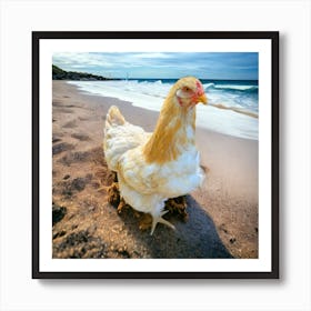 Chicken feather sun bathing Art Print