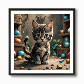 Cute kitten Art Print