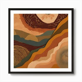 Abstract Earth Toned Print Designs Art Print