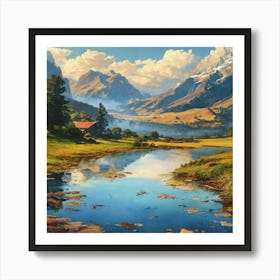 Valley In The Mountains Art Print