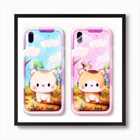 Cute Teddy Bears Phone case art Art Print