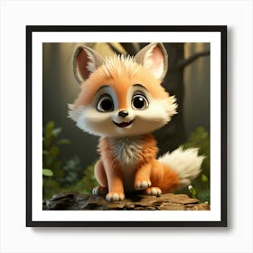 Cute Fox In The Forest 4 Art Print