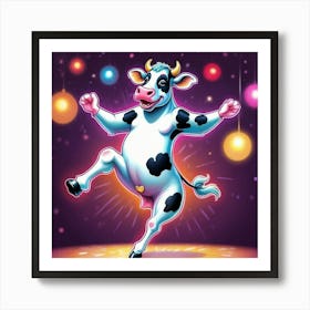 Dancing Cow Art Print