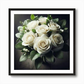 Bouquet Of White Roses 4 Art Print