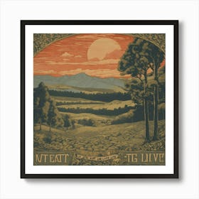 In Wood Block Etching Style Poster