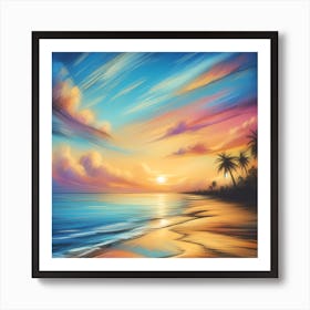 Sunset On The Beach 13 Art Print