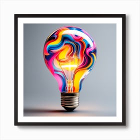 Colorful Light Bulb 1 Art Print