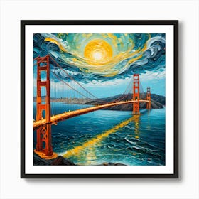 Golden Gate Bridge of San Fransisco in Painting Art Print